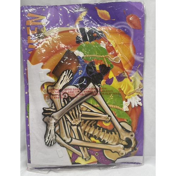 Vintage Amscam 8 Eight Halloween DieCut Ephemera Paper Fall Decor Witch Skeleton - Picture 9 of 12